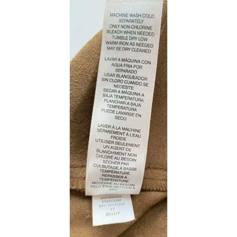 Chico's Women's Slim Pants Mid Rise Tan/Brown Soft Faux Suede Size 1 (fit 34x30) - Picture 11 of 11